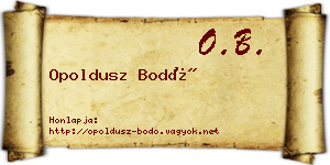 Opoldusz Bodó névjegykártya